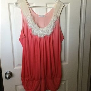 Long peach ombré top